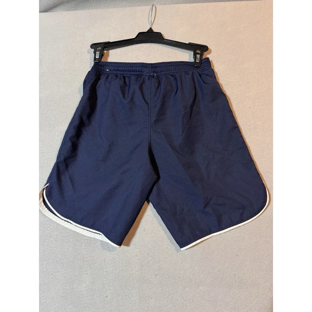 Nike Boys Blue With White Trim Athletic Shorts L Drawstring Elastic Waist Poly